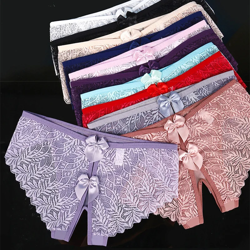 

Lace Panties Woman Underwear without Crotch Naughty Lingerie for Ladies Female Underpanties Transparent Hollow Out Briefs