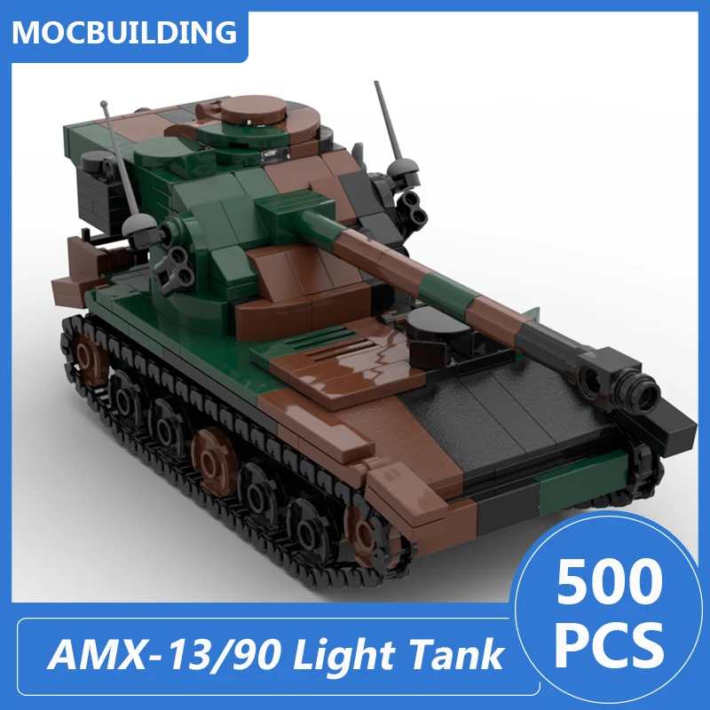 

AMX-13/90 Light Tank Model Moc Building Blocks Diy Assemble Bricks Military Educational Display Children Toys Kids Gifts 500PCS