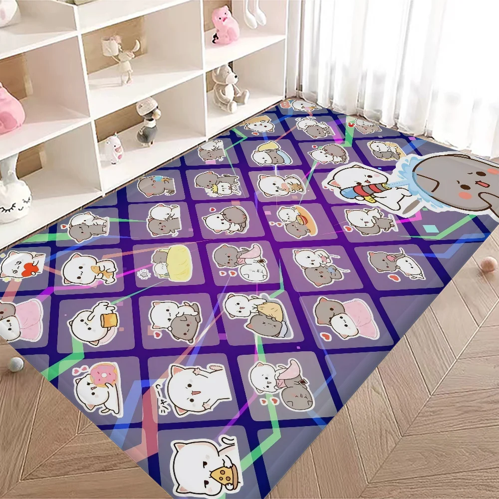 Cute Peach Mochi Cat Room Mats Retro Multiple Choice Living Kitchen Rug Non-Slip Welcome