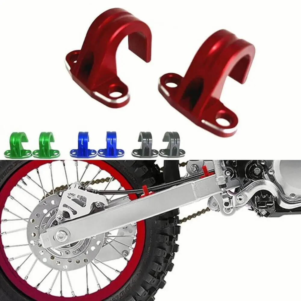 

Motorcycle 2X Rear Brake Line Hose Cable Guide Clamp Accessories For Honda XR650R 2000-2007 CR125R/250R