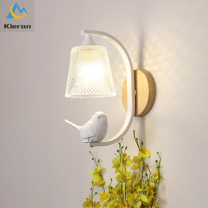 

Nordic Creative Bird Wall Lamp Children's Room Bedroom Bedside Living Room Stair Aisle Wall Lights Fixtures Simple LED Bird Lamp