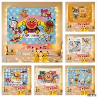 cute cartoon tapestry cloth net red dormitory bedside decoration cloth anpanman background cloth upper and lower bunk partition