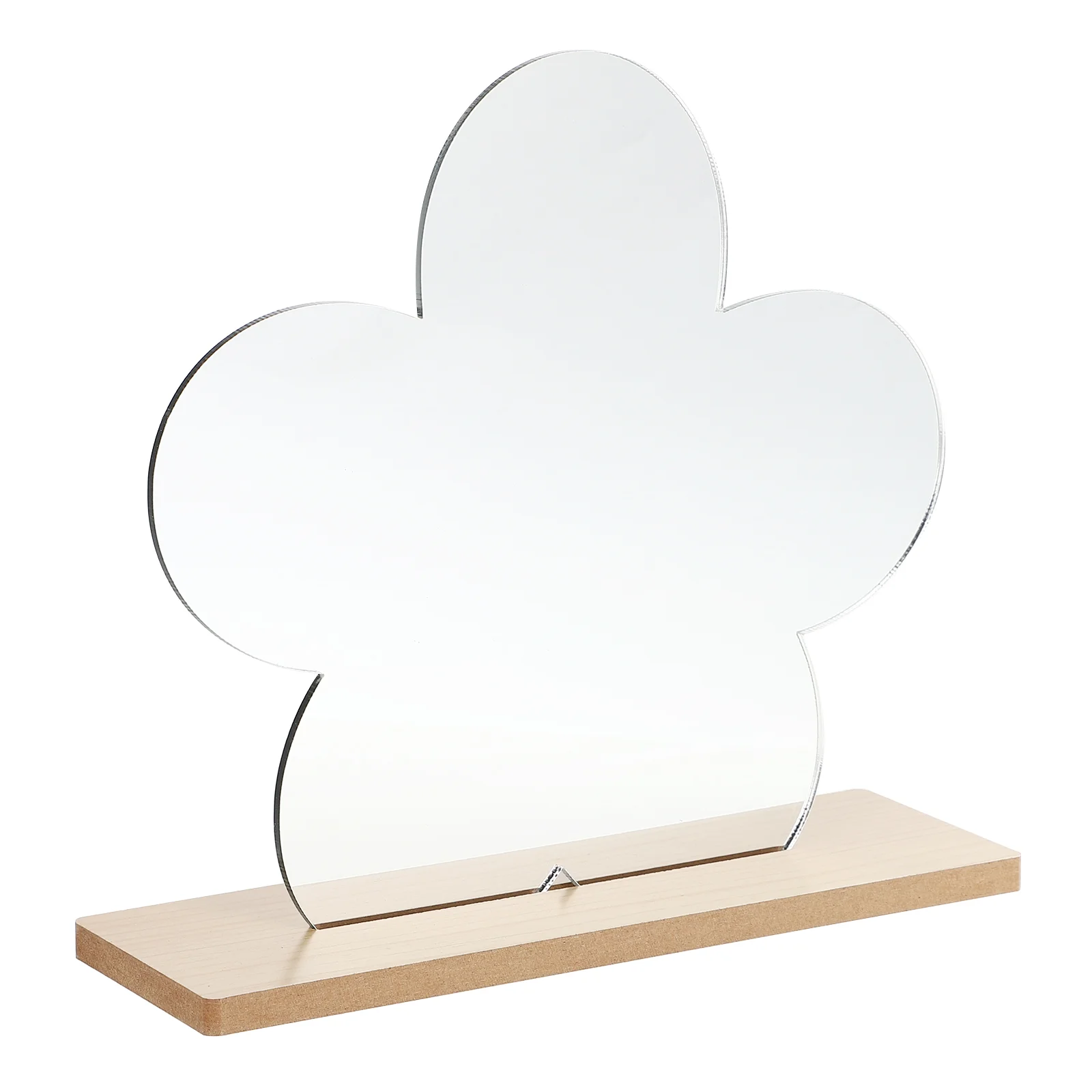 

Mirror Tabletop Vanity Stand Makeup Desktop Table Countertop Frameless Aesthetic Acrylic Women Wood Decorative Bathroom Desk