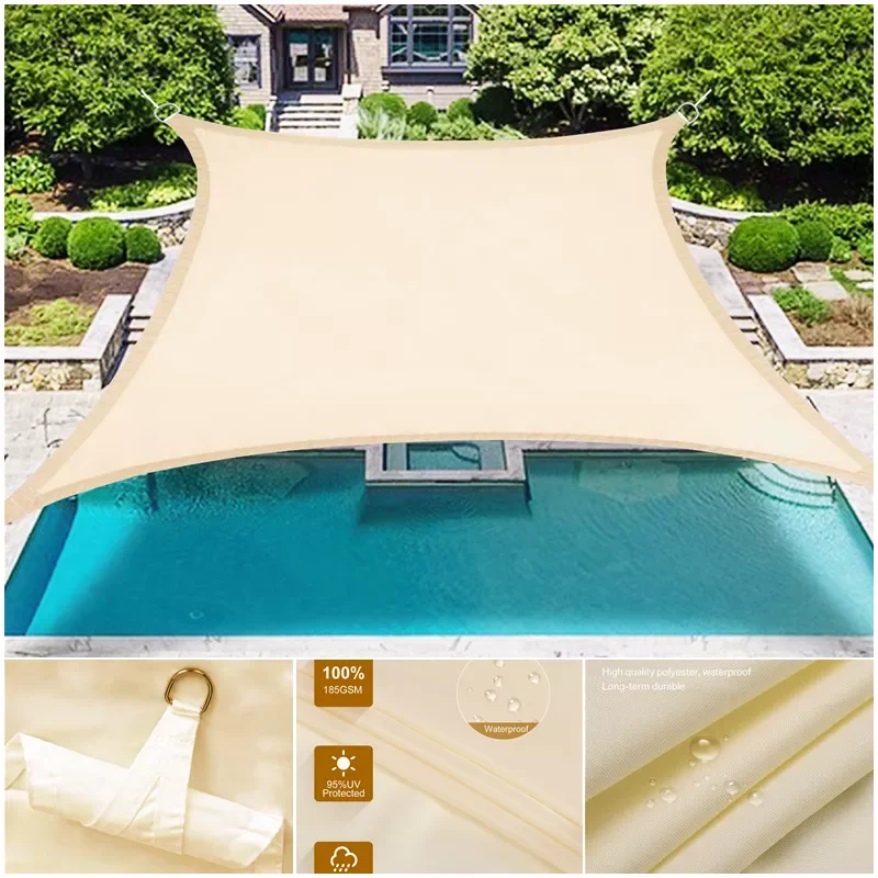 

Sun-Shelter Waterproof SunShade Sail Outdoor Rectangle Shade Sail Garden Terrace Canopy Swimming Yard Sail Beach Car Awning