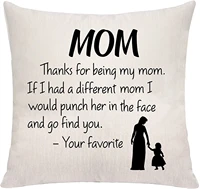 funny mom gifts thanks for being my mom best mom gifts from daughter son mothers day throw pillow covers pillow cases