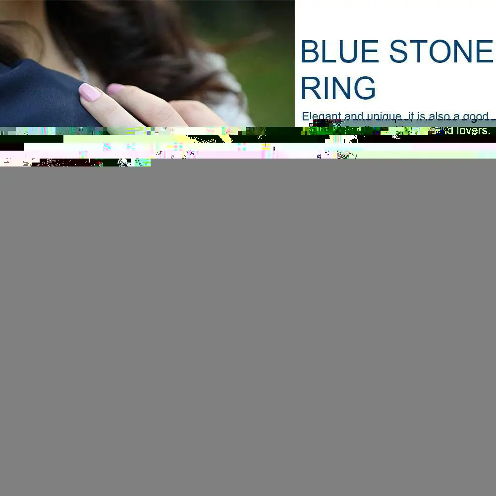 

Vintage Luxurious Alloy Nature Blue Stone Rings Women Party Wedding Jewelry Anniversary Beach Gift Y9j3