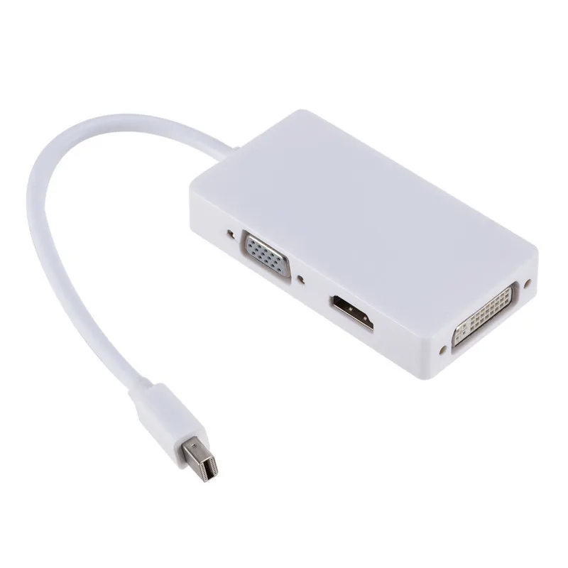 

Adapter Mini Display Port DP 3in1 Parts Replacement Thunderbolt To HDMI-Compatible VGA DVI Converter