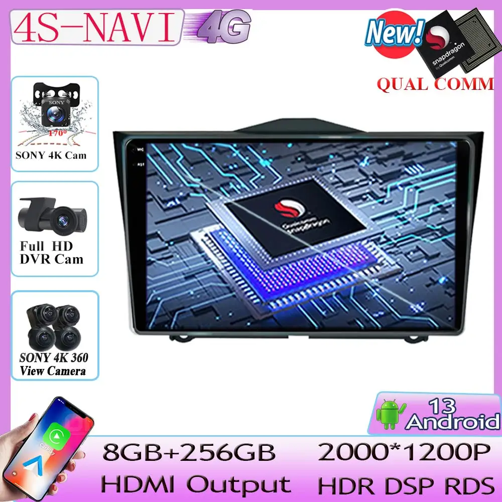 

Qualcomm For LADA ВАЗ Granta Cross 2018 2019 5G WIFI Car Radio Multimedia Video Player Android 13 Auto Carplay GPS 2din DVD