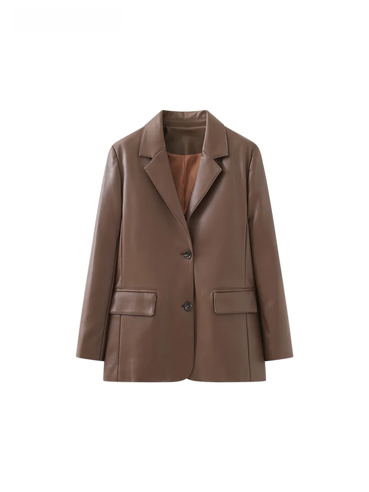 La Chabell высококачественный локомотив Sle ретро лацкан из искусственной кожи