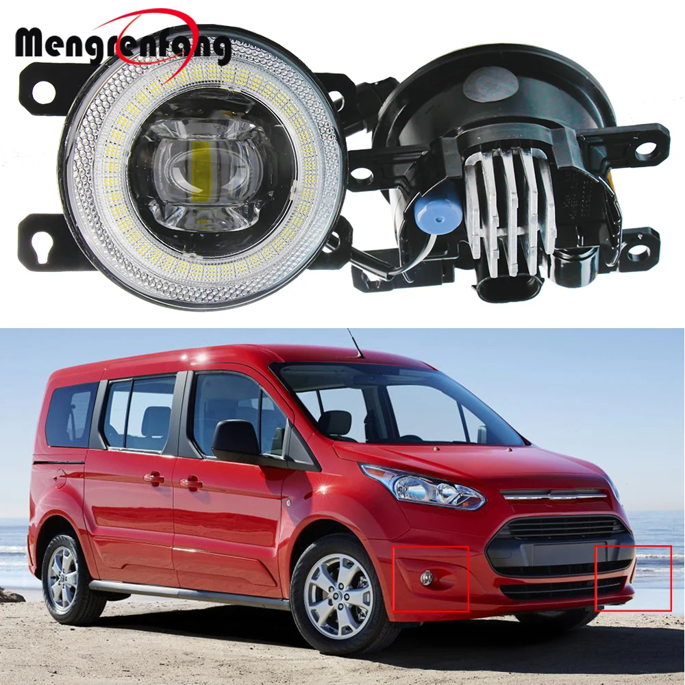 

2 X 30W Car Front LED Fog Light Angel Eye DRL For Ford Transit Connect Tourneo High Bright H11 Fog Daytime Running Lamp 8000LM
