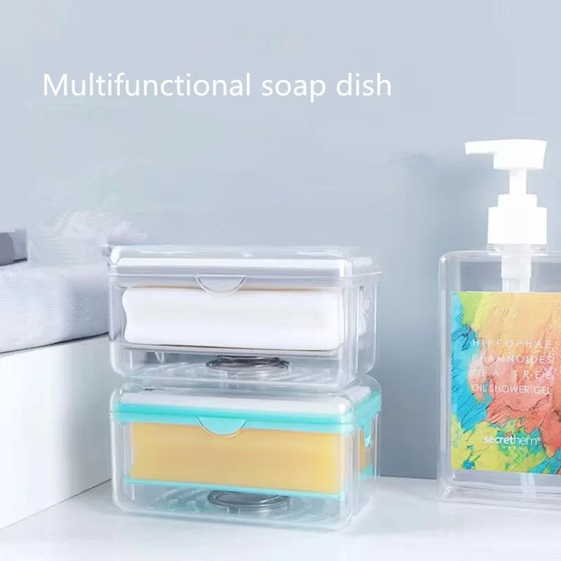 

Hands Free Soap Box Scroll Foaming Bathroom soap holder Quick-drying airtight soap dish bathroom accessories Soap salle de bain