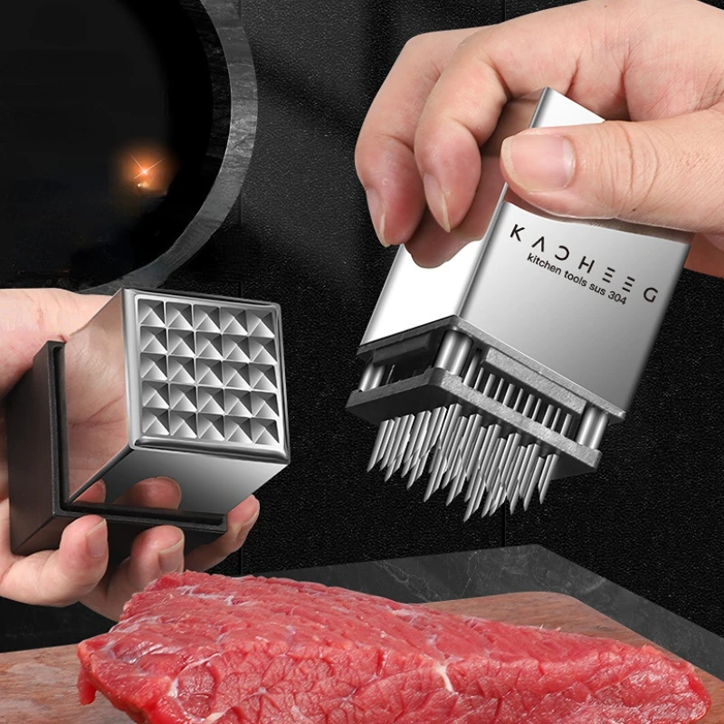 

Stainless Steel Steak Tenderizer Kitchen Gadgets Household Kitchen Tools Double-sided Meat Loosener Novel Accessories Dining Bar