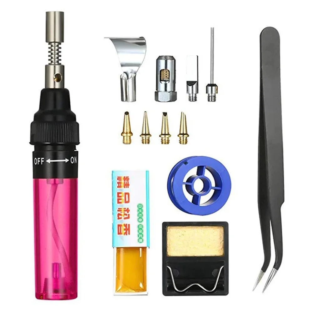 

13Pcs Cordless Gas Electric Soldering Tool Gas Soldering Iron Combo Kit For Repairing Household Appliances Computers Mobile