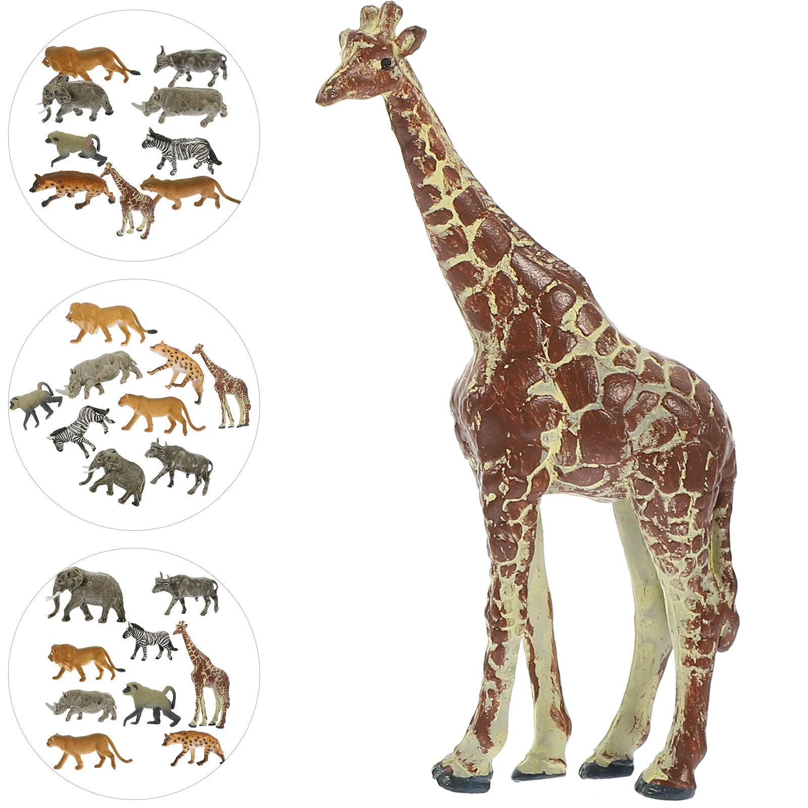 

9 Pcs African Animal Models Toys Toddler Dog Figurines Mini Kids Plastic Elephant Craft Figures Wildlife