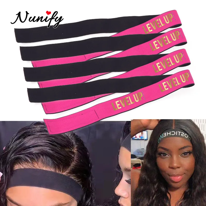 Customize Salon Melt Belt For Wigs Black Pink Hair Edges Wig Melt Bands For Hair Soft Elastic Band With Adjustable Hook