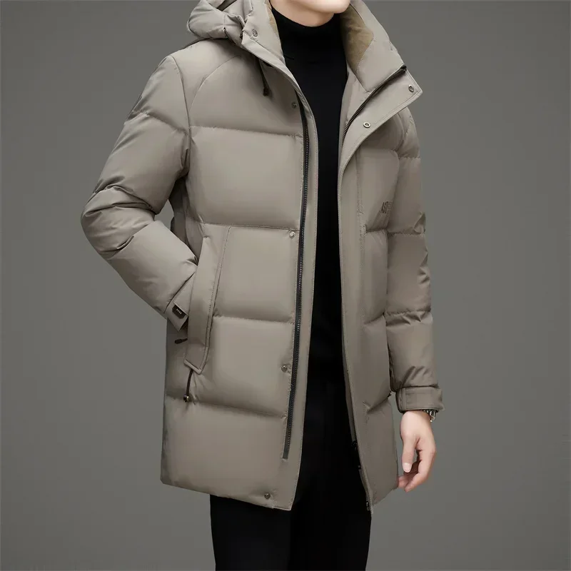 Длинный пуховик Мужская Дизайнерская одежда с подкладкой на утином пуху
