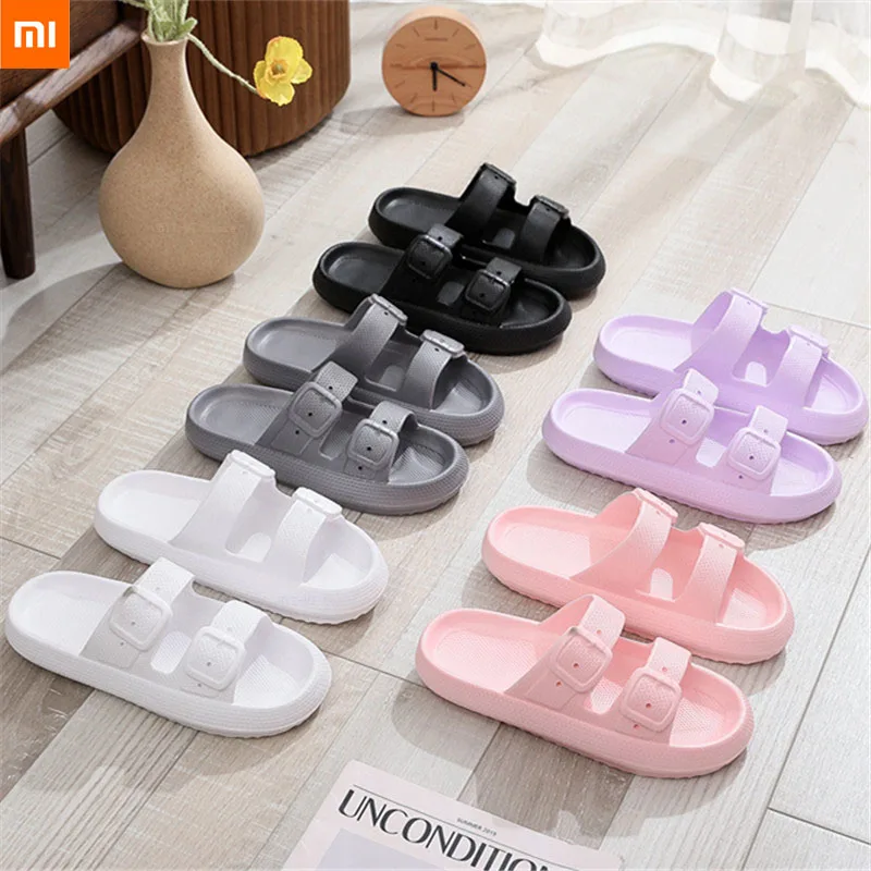 

Xiaomi fashion and simple summer home wear light men and women EVA solid color one-word drag non-slip couple slippers