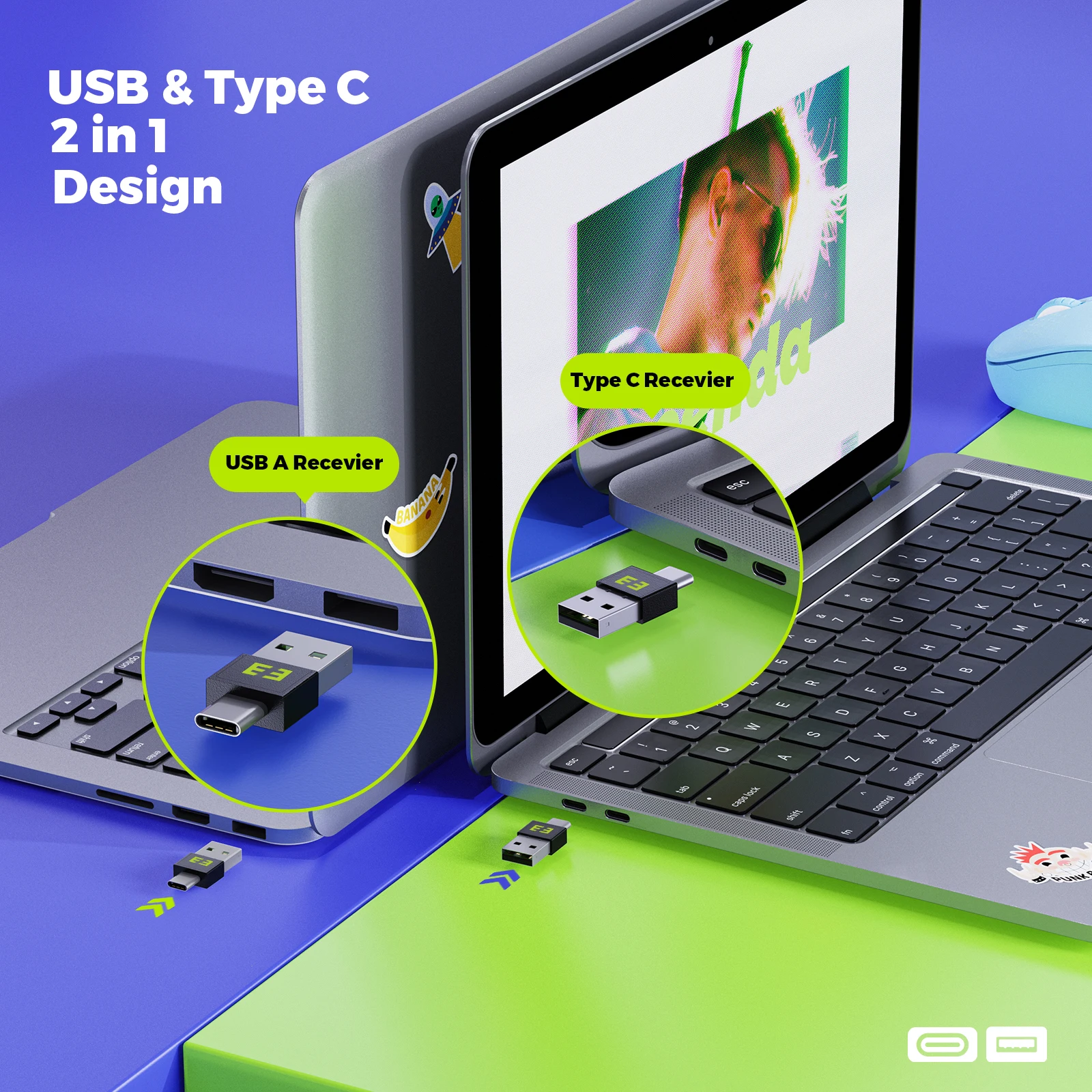 Фото Приспособление для мыши, недетектируемая мышь Mover-USB и Type-C 2 в 1, миниатюрная мышь Wiggler, без драйвера, Plug-and-Play, шейкер для мыши с имитацией №2
