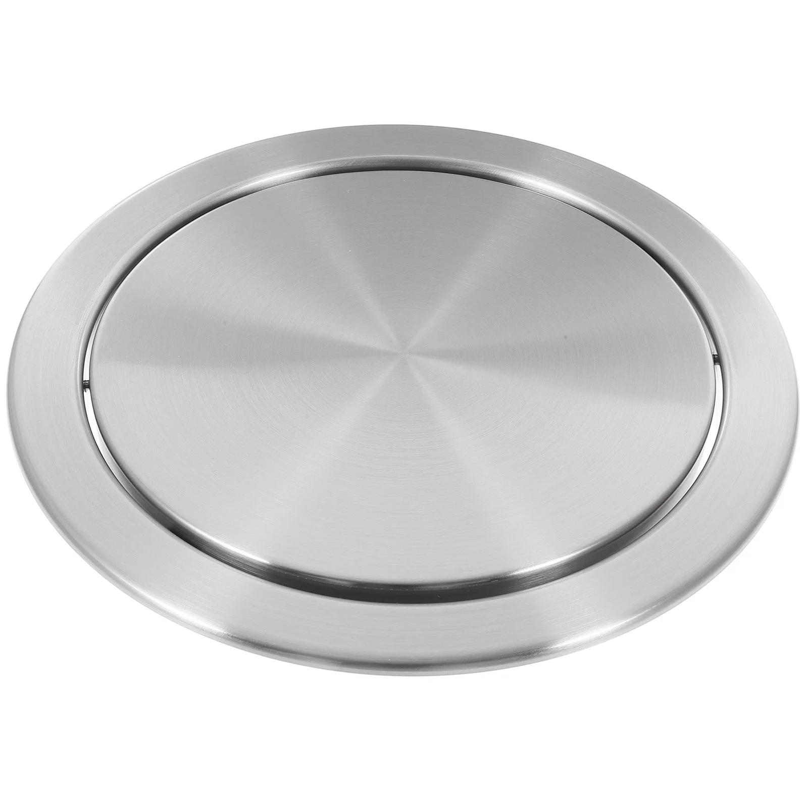 

Recessed Counter Top Cover Garbage Lid Stainless Steel Can Trash Countertop Flap Built-in 430 Auto Grommet Bin Desktop