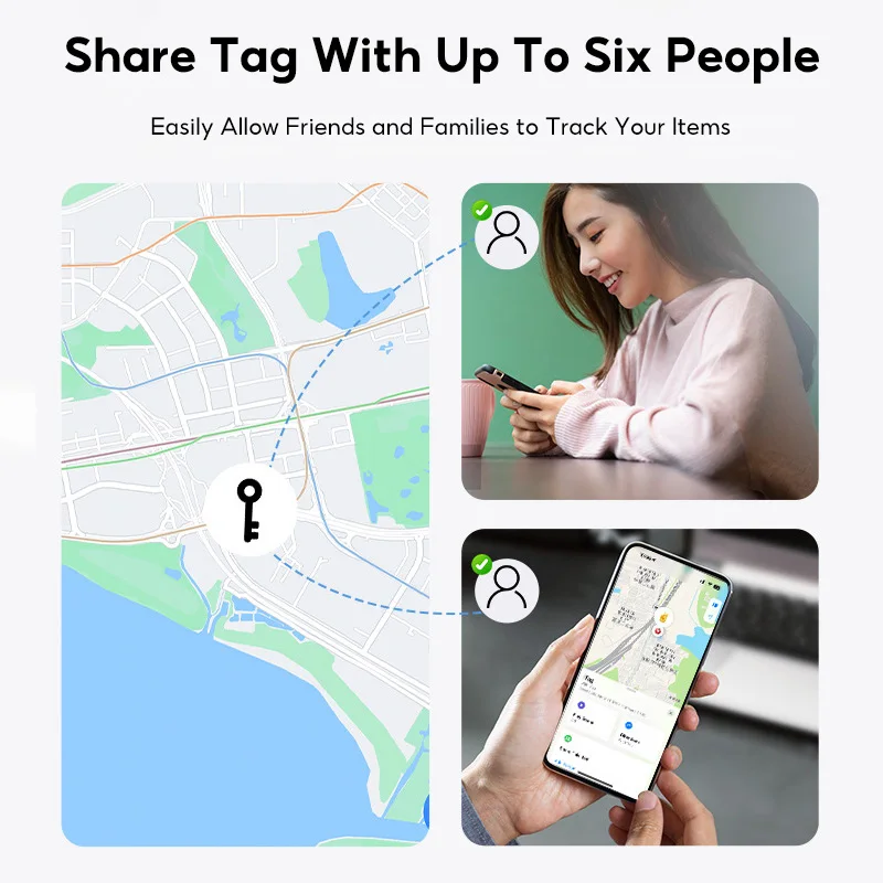 Фото Умный локатор MeeGoo с защитой от потери GPS Bluetooth5.2, трекер для домашних животных, местоположение по всему миру iOS, совместимый с Apple's Find My trackin №4