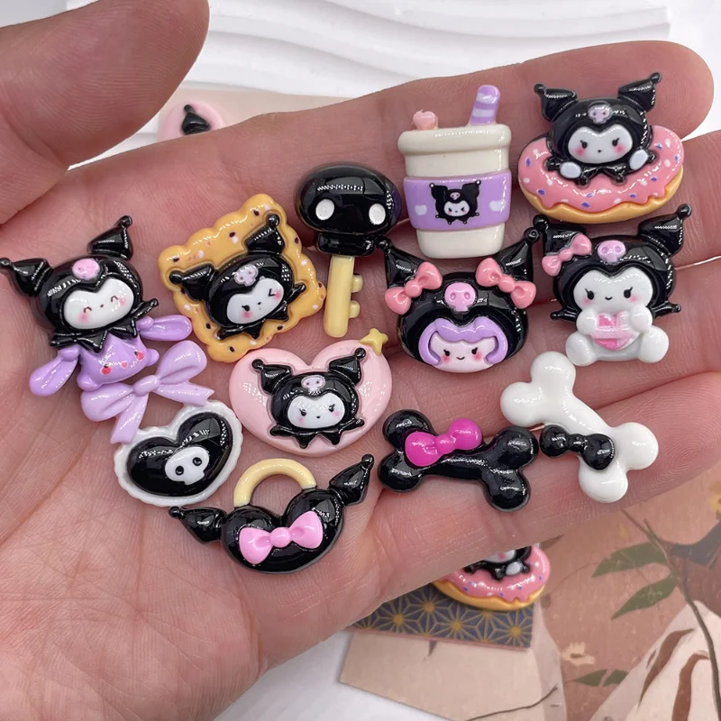 

5pcs Resin Cartoon Cabochons Flatbacks DIY Jewelry Making Findings Keychain Black Series Anime Kuromi Accessories