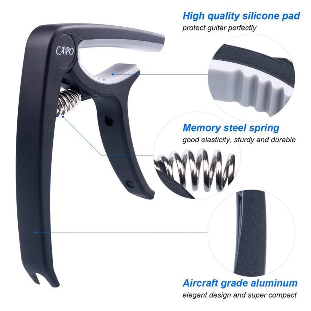 

Guitar Capo Clamps Quick Release Tuning For 6 String Acoustic Electric Guitars Quick Release Tuning Clamp Musical Instrument