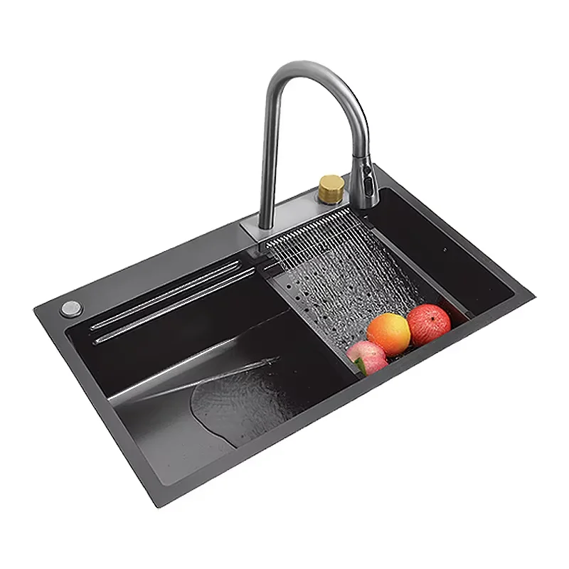 Кухонная раковина feiyu водопад большая ручной работы из нержавеющей стали с одним