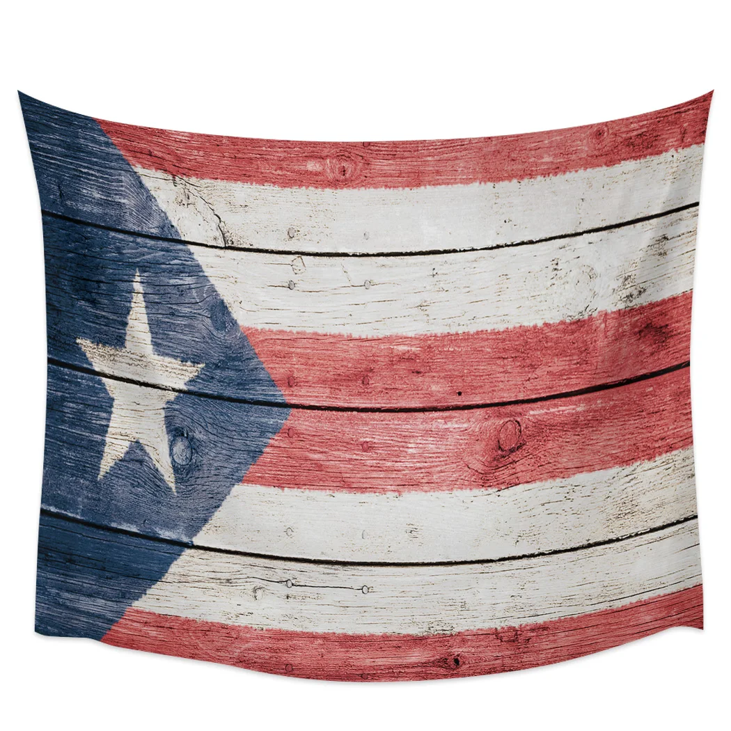 

Флаг Пуэрто-Рико, деревянный гобелен, фоновое настенное покрытие, украшение для дома, одеяло, спальни, настенные гобелены
