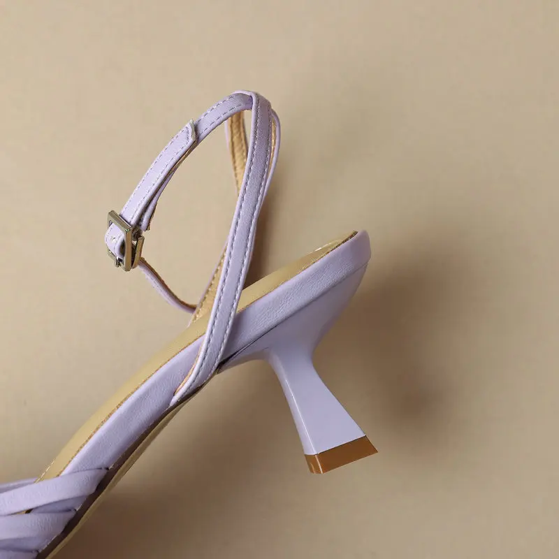 Women's Knotted Dress Sandals Square Toe Strappy Shoes Silver Beige Purple Kitten Heels
