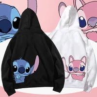 stitch joint hooded sweater for men and women spring and autumn trend cute couple long sleeved loose sister top