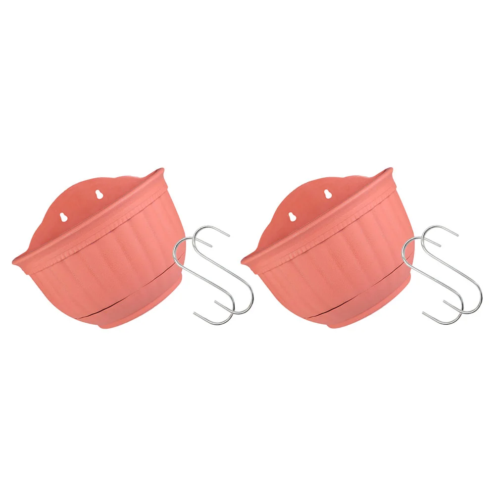 

2pcs Wall-mounted Flowerpots Plastic Flower Planting Pots Hanging Flower Pots