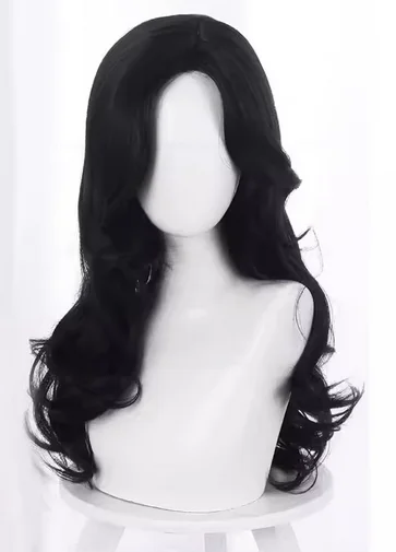 Женский волнистый парик с чёрными волосами в стиле Хэллоуин