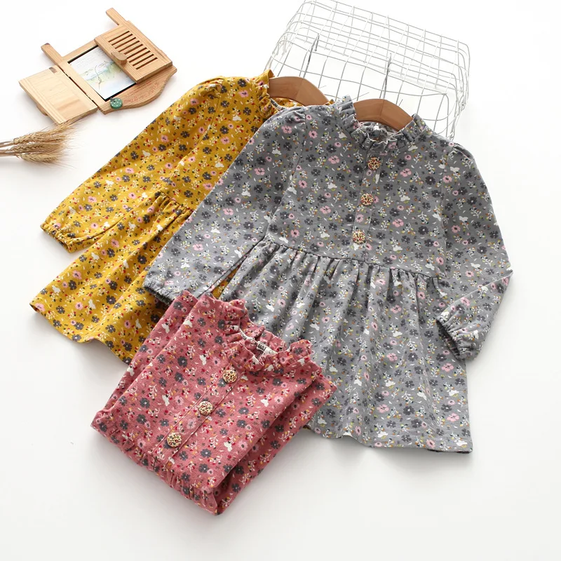 

Flower Girl Dresses Autumn and Spring Kids Clothes New 2022 Children Outfit 100% Cotton Comfortable Cute Buttoned,#5759