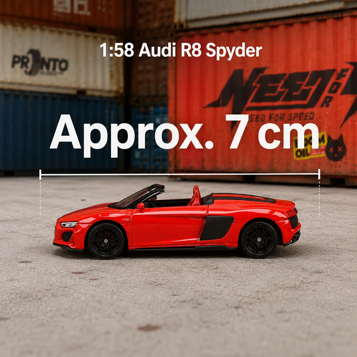 Фото Миниатюрная модель Audi R8 Spyder Convertible 1/58, коллекционная машинка из металлического сплава CCA, с вращающимися колесами, для демонстрации, подарок для парня №2