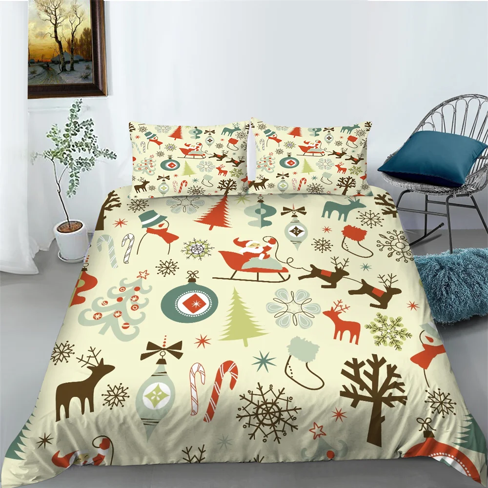 

Мультяшный домашний текстиль, наборы одеял в рождественском стиле, для мальчиков и девочек, двойной размер, украшение для спальни, полиэстер, пододеяльник, костюмы