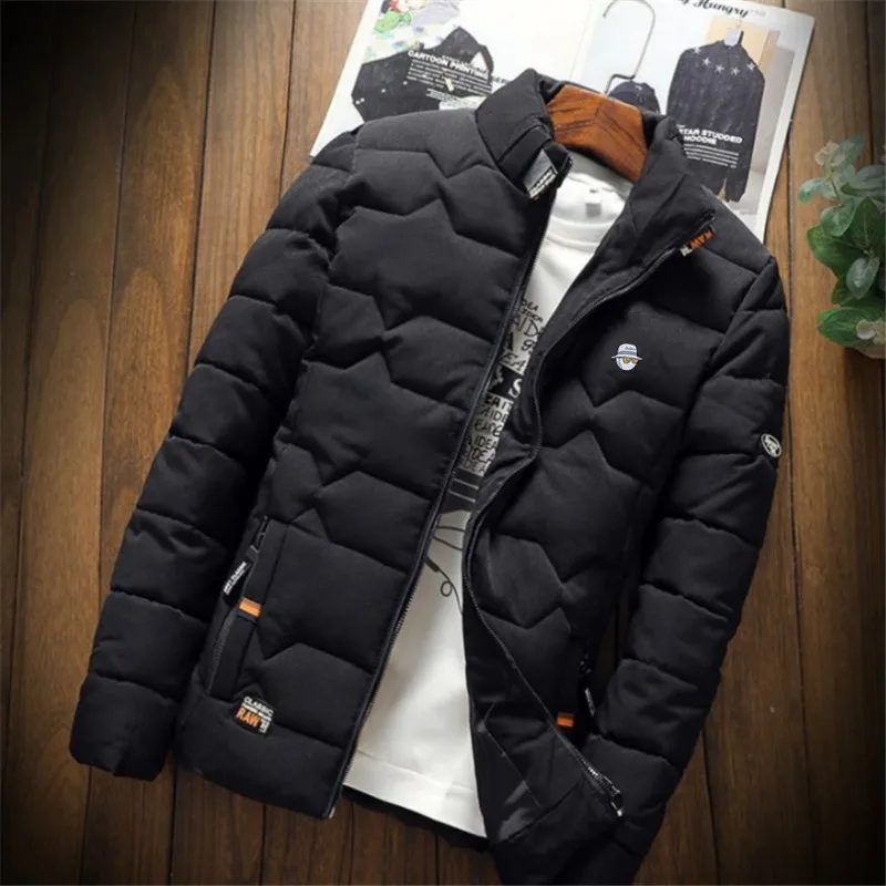 Golf Clothing Men Winter Cotton-padded Jacket Stand Collar Golf Jacket Thickened Warm Down Jacket Man Casual Fashion Coats