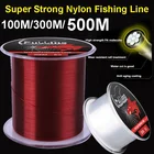 100300500 м Тонущая нейлоновая рыболовная леска, однонитевая прочная фторуглеродная рыболовная леска для ловли карпа в пресной и соленой воде
