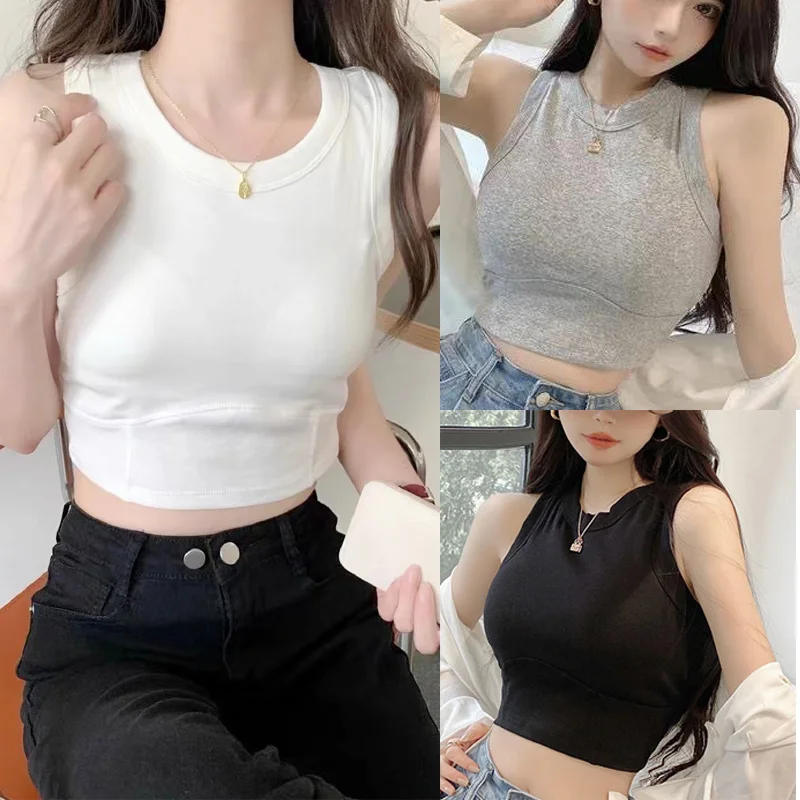 

Sexy Women Sports Tanks No Steel Ring Chest Pad Yoga Vest Nylon Underwaist Fashion Uniform Color Tanks Camisole Clothing Singlet