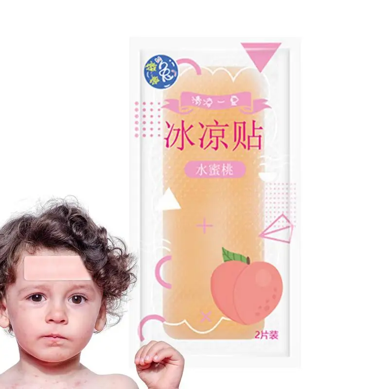 

Cooling Patch 2 Sheets Fruit Flavor Fever Patches Natural Headache Relief Pads Soft Gel Sheets Fever Patch For Kids