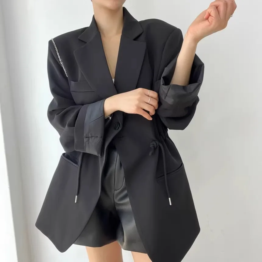 Высококачественный ретро-пиджак для женщин на весну и осень с одной пуговицей