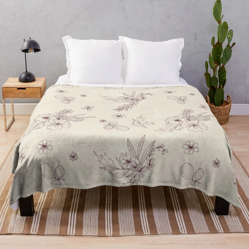 Gentle Flowers Throw Blanket Hairy Blankets