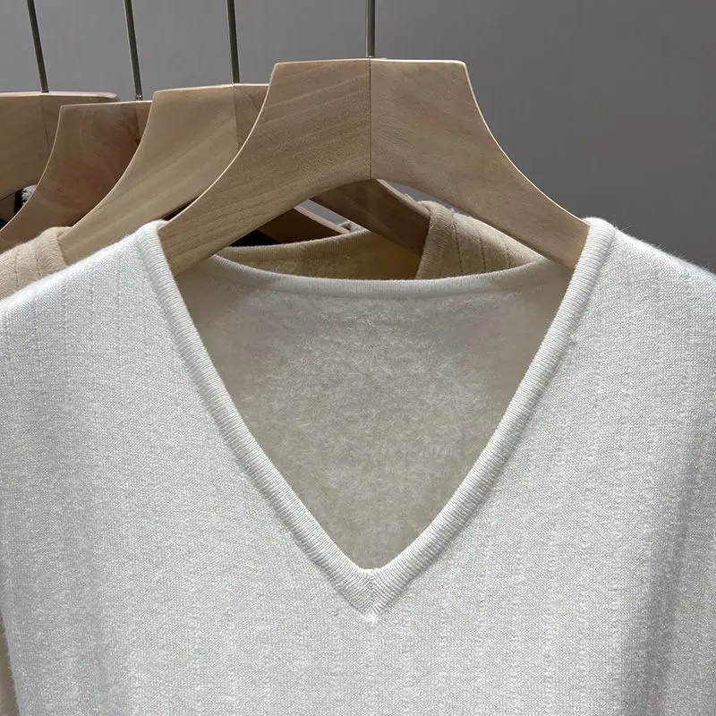 Thermal Underwear for Women Fleece Lined Tops Thick Knitted Sweater Top Winter Thermal Undershirt Thermo Bottoming Shirt