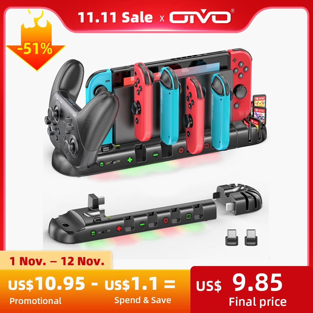 Tanie Do Przełącznika Joycon Przełącznik ładowarki Kontrolery OLED Szybki Przełącznik ładowania Pro Kontroler Stacja Dokująca 8 Gniazd Gier Dla Nintendo Cena Do Przełącznika Joycon Przełącznik ładowarki Kontrolery OLED Szybki Przełącznik ładowania Pro Kontroler Stacja Dokująca 8 Gniazd Gier Dla Nintendo