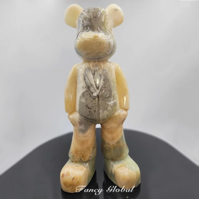 Необычная скульптура животного bearbrick натуральный мраморный камень