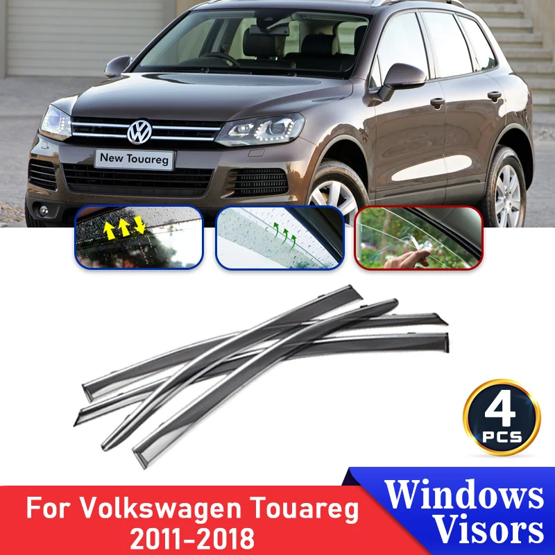 

Дефлекторы боковых окон автомобиля для Volkswagen VW Touareg 2018-2011 2012 2013 2014 2015, защита от дождя на лобовое стекло автомобиля, козырек от солнца