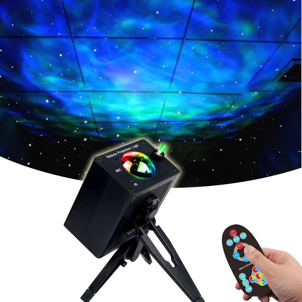 

2022 NEW LED Galaxy Projector Ocean Wave Night Light Music Player Remote Star Rotating NightLight Luminaria For Kid Bedroom Lamp