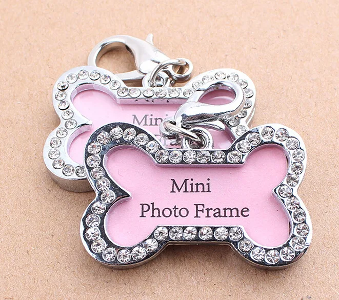 

Dog Tag DIY Waterproof Inlaid with Diamond Bone Pet Identity Card Cat Accessories Pet Supplies Dog Accessories for Small Dogs