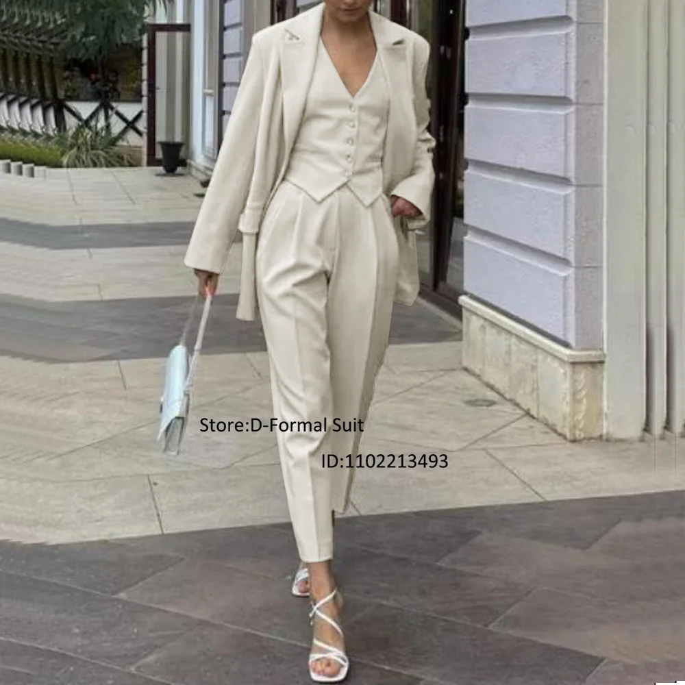 Pants Outfit Women's Suit 3-Piece Wool Slim Elegant Custom Dress for Prom Line Up Eam Offical Store Trafza Groups of Pant Zafity