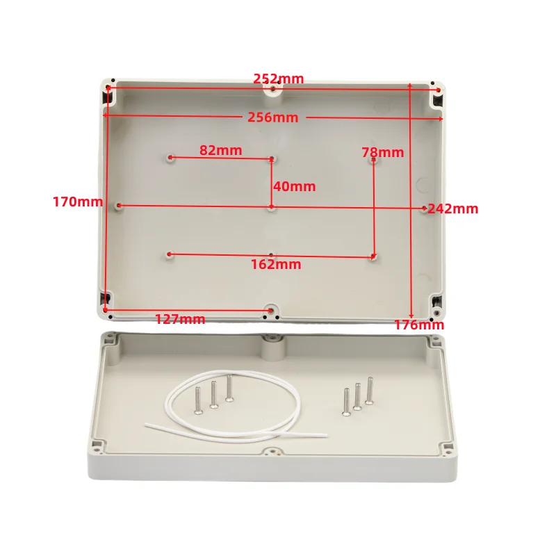 1pcs 265x185x115mm ABS Plastic shell outdoor power waterproof box outdoor branching button box instrument shell images - 6