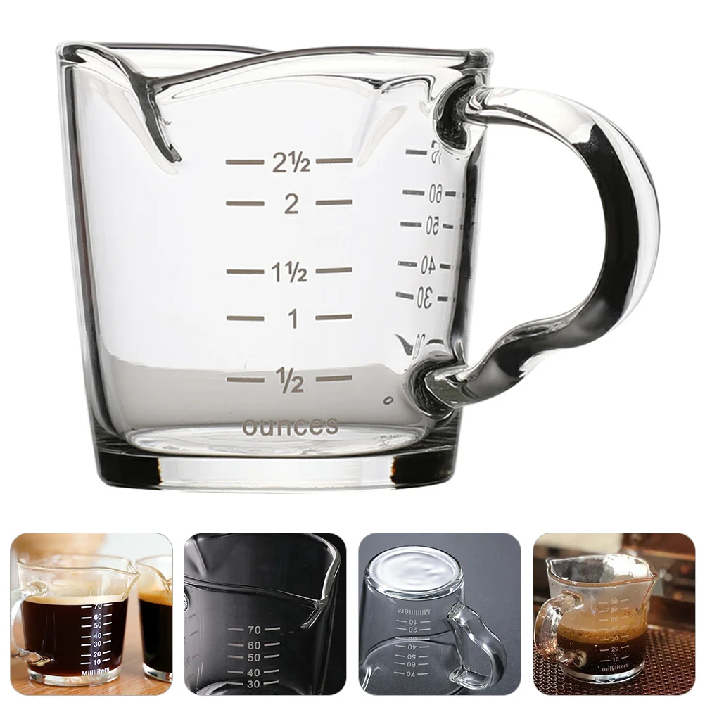 

Clear Coffee Mugs Transparent Glasses Shot Measuring Cup Espresso K Cups Double Mouth Measuring Cup Beaker Glass Coffee Cups